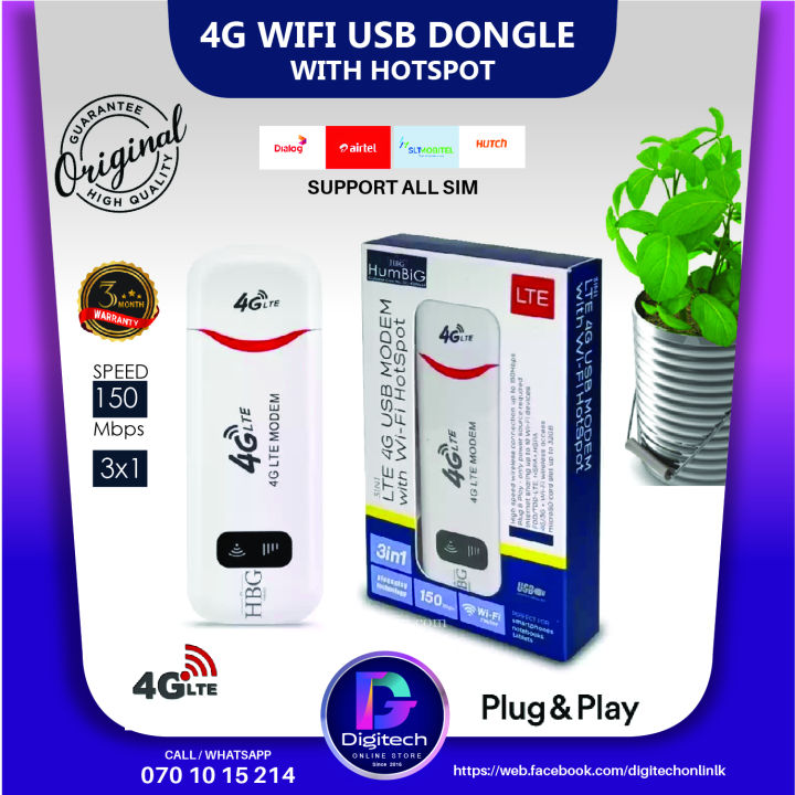 4G Wifi USB With Hotspot Dongle