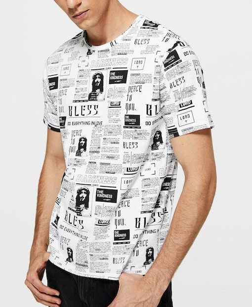 Newspaper%20Printed%20T%20Shirt%20for%20Men%20Large%20Black%20White%20-%20Image%202