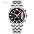 Anedshaop MINI FOCUS Motley Watches for Men Fashion Sport Chronograph Quartz Wristwatch with Date Luminous Hands Stainless Steel Strap Man Affordable. 