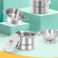 DishyKooker Kitchen Toy Set For Children Stainless Steel Mini Imitation Kitchen Cooking Tool Educational Toys Gifts For Boys And Girls. 