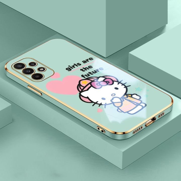 DuBaiNi For Samsung Galaxy A23 Creative Electroplated TPU Straight Edge Printing KT Cat Soft/Hard Innovative Design Fashion Brand Temperament Anti slip and Anti drop Phone Case