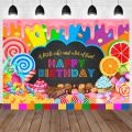 Candy Theme Birthday Background Photography Welcome Candyland Baby Birthday Backdrops Decoration Banner Photocall. 