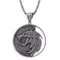 Vintage Gothic Fashion Witcher wizard Pendant Necklace Wolf Head Bird Shape Geralt Animal Collar Chain Punk Bijouteries For Men. 