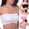 Women Solid Color Padded Tube Top Bandeau Strapless Bra Brassiere Chest Wrap. 
