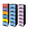 Drawer Set 6 in 1 baby drawer wardrobe cupboard storage multi color, blue, pink, Brown mix & Gray kids furniture. 