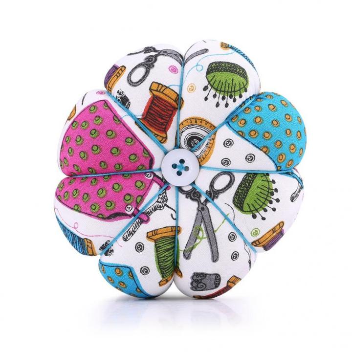 1 pcs Creative Pumpkin Ball Shape Needle Pin Cushion With Elastic Wrist Belt