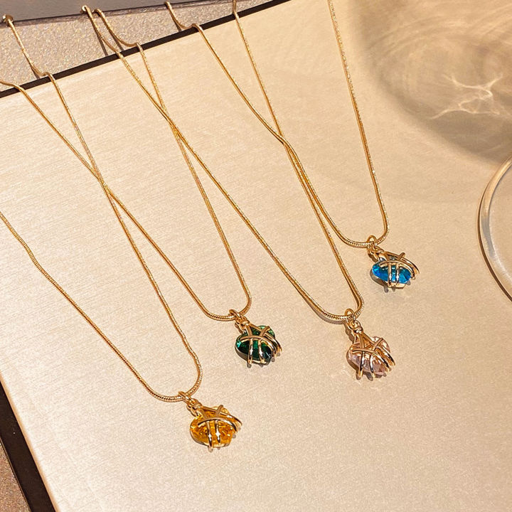 Bright%20Luster%20Adjustable%20Exquisite%20Women%20Necklace%20Geometry%20Heart%20Shape%20Shining%20Faux%20Gem%20Pendant%20Necklace%20Jewelry%20Accessories%20-%20Image%203