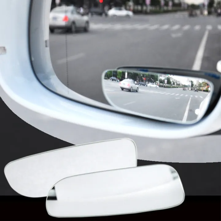 2pc 360 Degree Adjustable Glass Frameless Car Rearview Rear View Mirror Reversing Wide Angle Auxiliary Blind Spot Mirror
