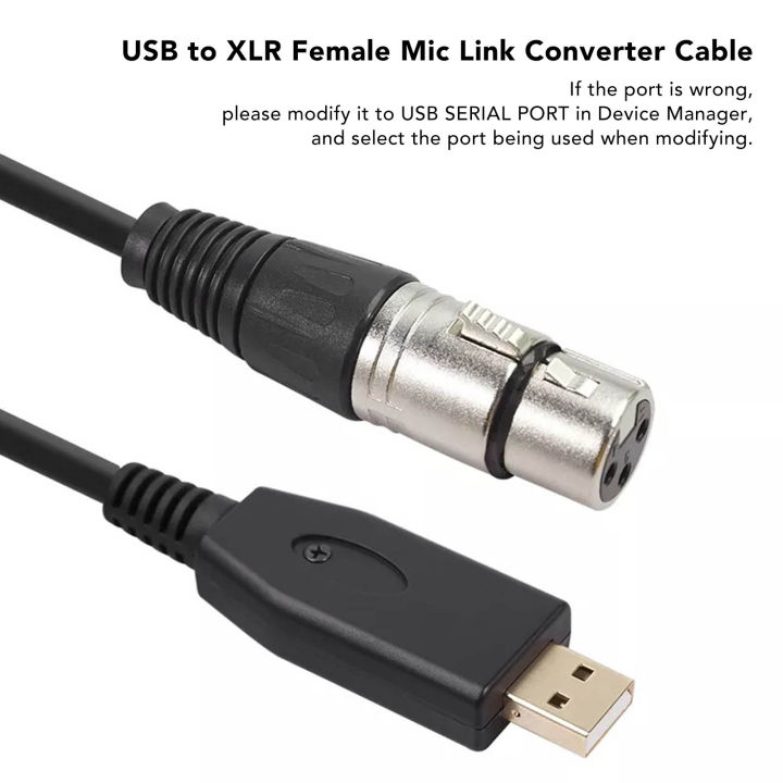 USB%20To%20XLR%20Converter%20Cable%20ABS%20Practical%20Microphone%20Adapter%20Cable%20Sensitive%20Reusable%20Stable%20Transmission%20for%20Home%20-%20Image%204