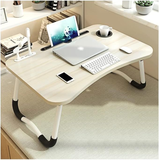 Wood folding mini computer desk with USB Port free lamp and fan | Daraz.lk