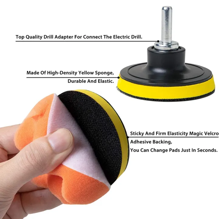 24Pcs%203-in%20Polishing%20Pad%20Kit%20Sponge%20Buffing%20Pads%20for%20Car%20Foam%20Drill%20Car%20Care%20Polisher%20Buffing%20Kit%20for%20Waxing%20Polishing%20-%20Image%206
