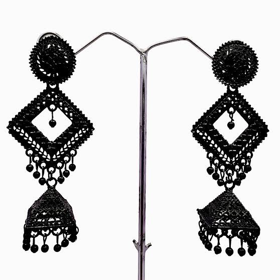 Black color earing Fashion Bollywood Traditional Indian Wedding jimikki Earings for women/girls