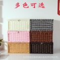 Free Shipping Rattan Woven with Buckle Storage Box Desktop Storage Box with Lid Snack Box Storage Box Underwear Sundries Box. 