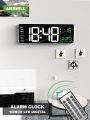 16inch Digital Wall Clock Large LED Alarm Clock Remote Control Date Week Temperature Clock Dual Alarms LED Display Clock. 