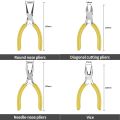 Mini Pliers Set - 5 Inch, 4 Piece Assortment for Fine Detailing and Hobby Projects. 