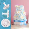 3pcs/set Gerbera Daisy Flower Petal Cake Mold Plunger Fondant Cookie Cutters Baking DIY Cake Decorating Tools For Christmas A111. 