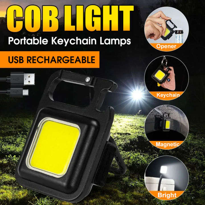 6 in 1 Mini Led Keychain Flashlight COB Rechargeable Daraz.lk