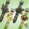 Children's Dinosaur Projection Watch Cartoon Glowing Tyrannosaurus Triceratops Cool Electronic Watch Toy. 