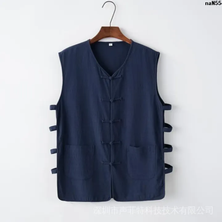 Tang%20Suit%20Style%20Linen%20Vest%20Coat%20Sleeveless%20Men's%20Chinese%20Style%20Small%20Old%20Man%20Shirt%20Undershirt%20Ma%20Lao%20Beijing%20Summer%20Sleeveless%20Gown%20%5B%20-%20Image%202