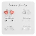 Simple Design One Week Earring Sets Ear Studs for Women Girls. 