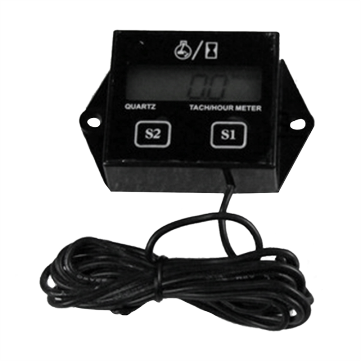 Engine%20Digital%20Display%20Tach%20Hour%20Meter%20Gauge%20Inductive%20Speedometer%20Car%20Stroke%20Tachometer%20Motorcycle%20Lawn%20Mower%20Black%20-%20Image%202