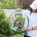 Hard Cat Carrier PC Shell Anti Drop Collision Proof Wide Application Pet Rolling Carrier Transparent for Camping. 