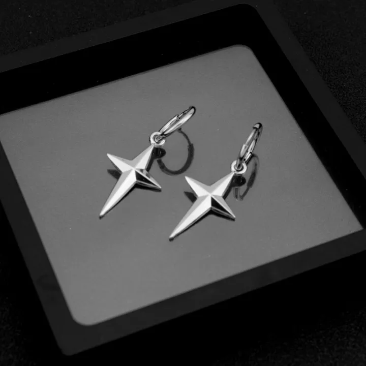 N%20ES%20316L%20stainless%20steelstainless%20steel%20earrings%20ear%20clip%20four-pointed%20star%20pendant%20jewelry%20personality%20round%20line%20earrings%20-%20Image%205