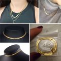 Gold Plated Snake Chain for women Blade Chain Choker gold jewellery girls Necklace Flat Snake Chain. 
