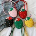 Kids Girl Willow Nail Strawberry Single Shoulder Bag Sweet Cute Fruits Storage Crossbody Messenger Bags Handbag Kid Gifts. 