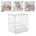 Showcase Storage Organizer Stackable Figures Display Stand Display Case Clear with steps. 
