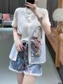 Women's Buckle Chinese-Style Transparent Embroidered Young Sun Protection Fashion round Neck Vest Vest Waistcoat Thin New. 