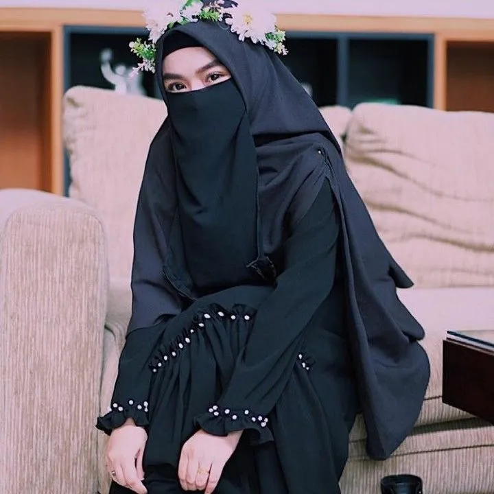 muslim%20Women%20girls%20Hijab%20black%20color%20single%20half%20Niqab%20Face%20Cover%20Scarf%20Shawl%20-%20Image%203