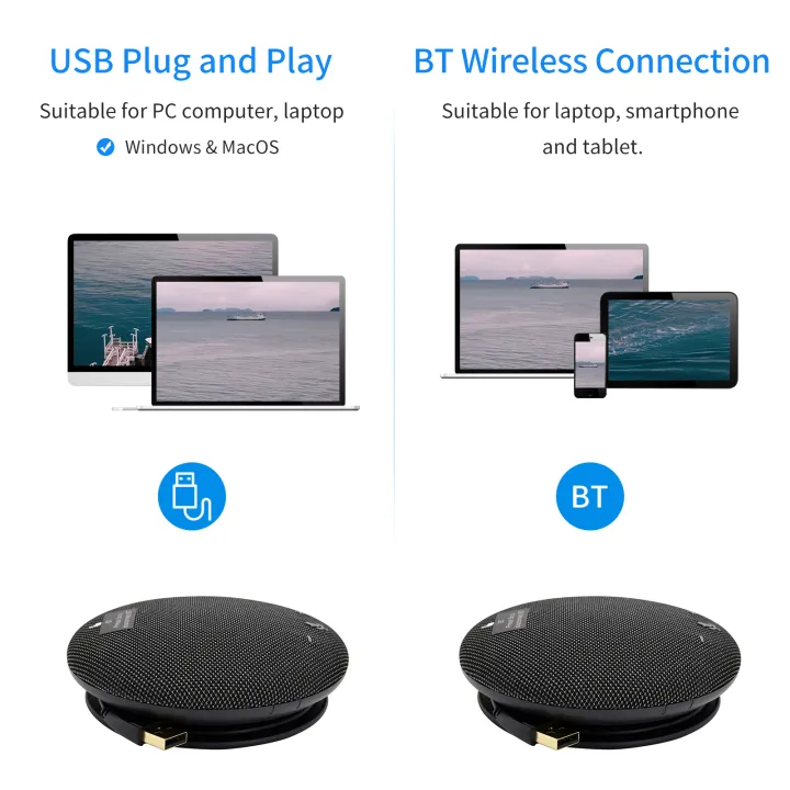 Portable%20b-t%20Conference%20Microphone%20Speakerphone%20Built-in%20Speaker%20360%C2%B0%20Omnidirectional%20Mic%20with%20Mute%20Function%20Volume%20Adjustment%20for%20PC%20Computer%20Laptop%20Mobile%20Phone%20Home%20Office%20Video%20Meeting%20rec-ording%20Chatting%20Gaming%20Online%20Class%20-%20Image%204