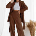 Women Casual Suit Trousers Elegant High Waist Pleated Long Pants Loose Straight Wide Leg Trousers. 