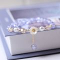 Fashion Flower Imitation Pearl Crystal Beads Bracelet For Women Elastic Adjustable Charm Bracelet Friendship Jewelry Accessories. 