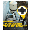 2" PVC Pipe 3 Way Positive Non-Lube Diverter Valve- 263028 Three Port Replacement Valve for Spas and for Pools. 