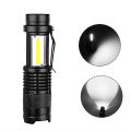 Mini Portable Flashlights Built in Battery USB Charging LED Flash Light COB 2000 Lumens Zoomable Waterproof Tactical Torch Lamp. 