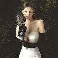 LibiLuxury XINMEIJI Wedding Bridal Long Opera Handschuh Black Gloves for Apparel Velvet Finger Brides Bridesmaid Gloves WG011. 