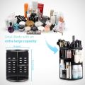 360° Rotating Adjustable Makeup Organizer , Diamond Pattern Cosmetic Storage Box for Skincare, Toiletries, and Jewelry Display. 