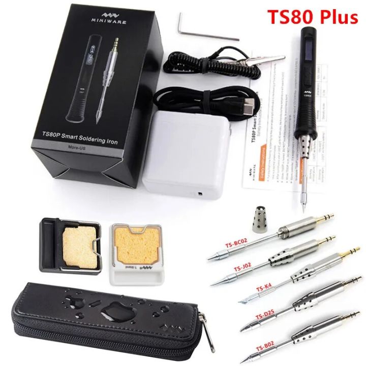 30W OLED Mini TS80P Smart Soldering Iron – Digital USB Type-C Soldering Pen