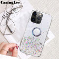 For Redmi 12 Case Shiny Ring Glitter Soft Transparent Holder Stand Back Cover with ring Stars Moon Girls Cover For Xiaomi Redmi 12 Back Cover Phone Cases. 