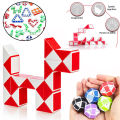 Snake Fidget Toy Pack 24 Blocks Magic Snake Cube 3D Magic Ruler Rubiks Cube Twist Puzzle Toy for Toddler Kid Gift Family. 