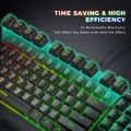 aming Keyboard Mouse Combo, RGB USB Wired Gaming Keyboard with Comfortable Wrist Rest, 6400 DPI Programmable Gaming Mouse for PC, Laptop Work and Game. 