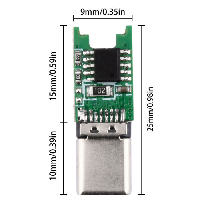 PD/QC2.0 9V/12V/15V/20V Quick Charge Trigger Type-C Male Plug Module Power Delivery Power Bank Board Fast Charging