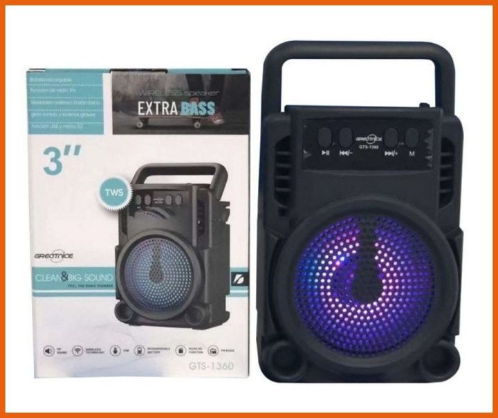 Bluetooth Wireless Speaker GTS-1360 Wireless Portable Speaker with extra Bass 3 Inches