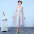 Bridesmaid Dress Mid-Length Fairy Temperament 2024 New Korean Style Small Fat Sister Slimming Sisters Group Wedding Dress. 