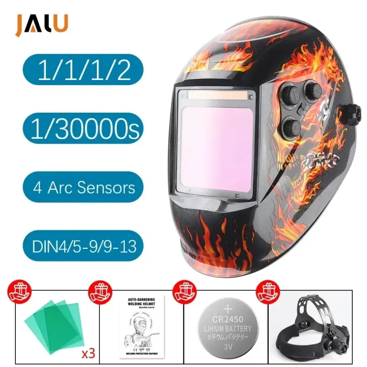 Helmet visor 100*97mm Welder Mask Large View Auto Darkening Welding Helmet True Color DIN4/5-9/9-13 1/1/1/2 Upgrade Helms for Grinder Cutting