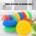 6Pcs Multi Colour Nylon Plastic Circle Sponge Scrubber Kitchen Dishwasher Scrubber for Dish/Utensils/Tiles Cleaning Heavy Quality. 