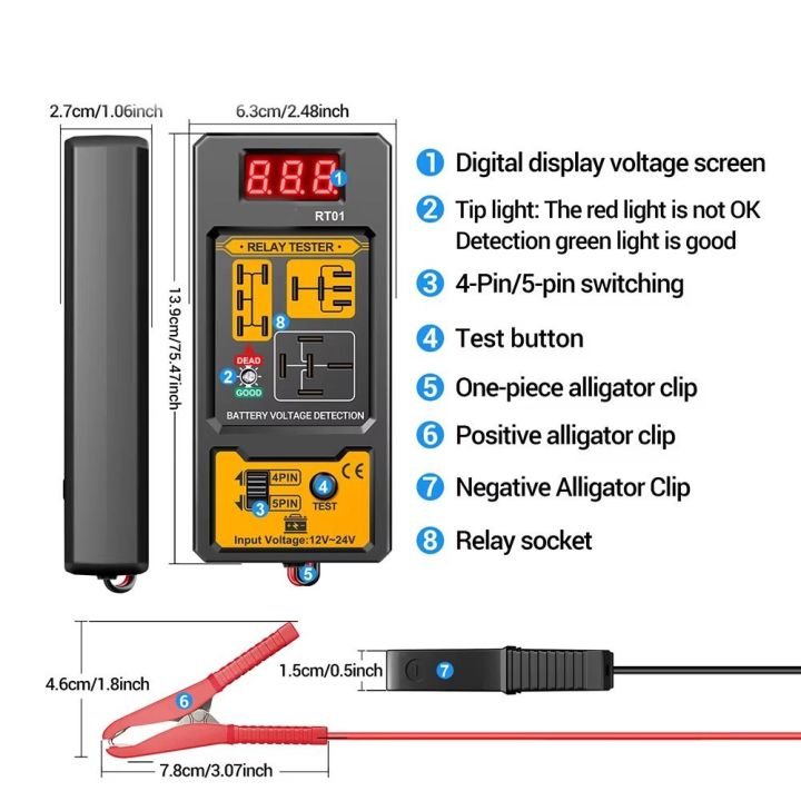 NEW%2012-24V%20Car%20Relay%20Tester%20Universal%20Multifunctional%20Relay%20Diagnostic%204Pin/5Pin%20Digital%20Display%20Automotive%20Battery%20Check%20Vehicle%20Diagnostics%20-%20Image%202