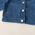 New Autumn Children Fashion denim coats girl baby Ruffle Long sleeve casual tops Kid Cotton solid simple jacket Infant Costume. 